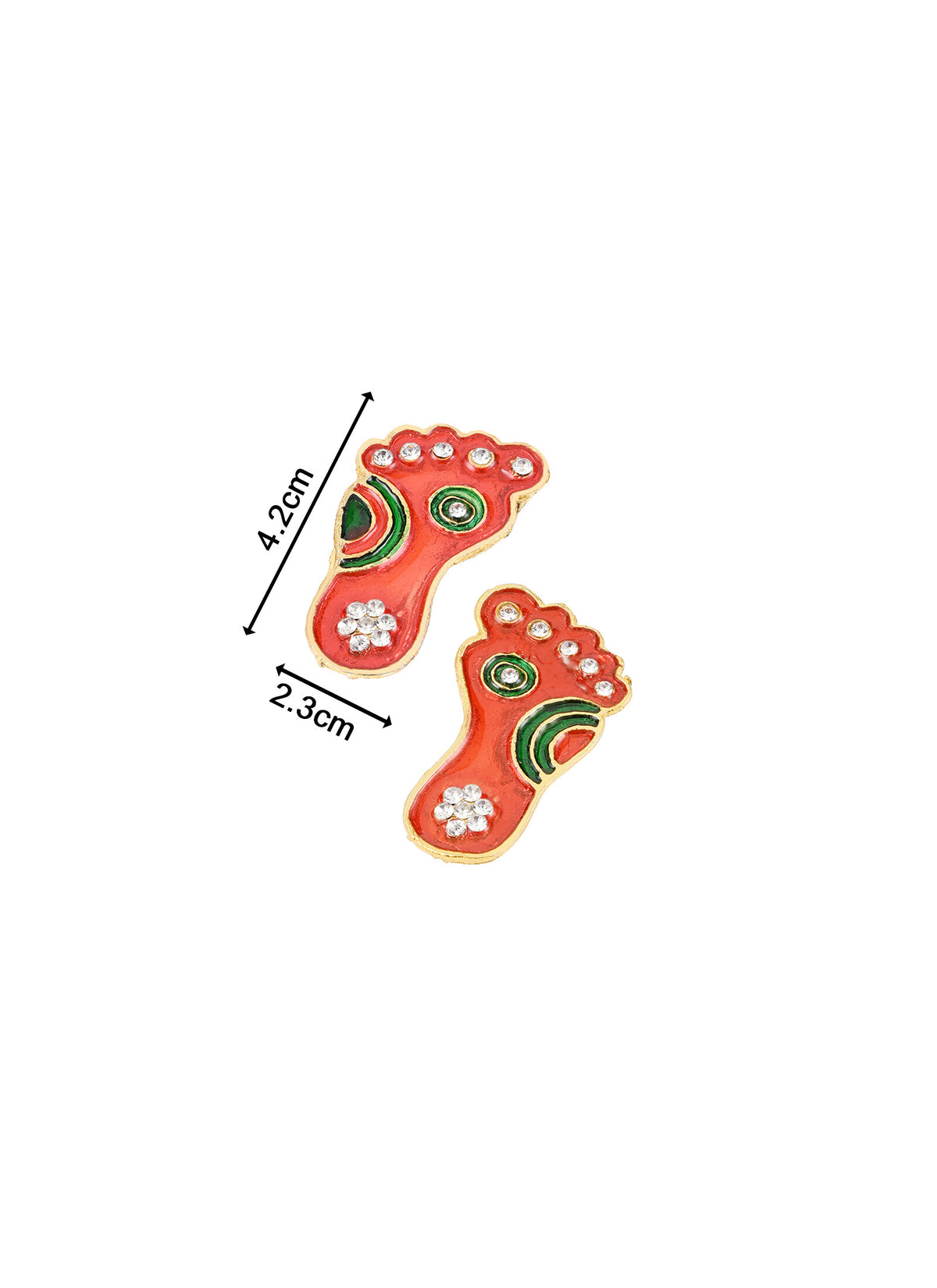 Madhoor Lakshmi Feet Pagla Red 2 Inches 1 Pair