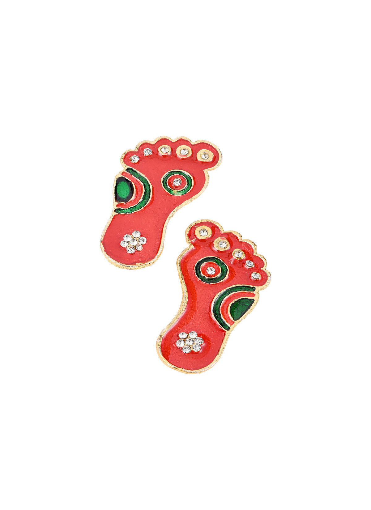 Madhoor Paduka Lakshmi Feet Pagla Red 2.5 Inches 1 Pair