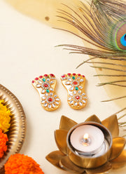 Madhoor Lakshmi Feet Pagla Red Green 3 Inches Set of 2