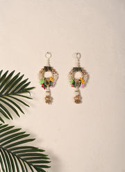 Madhoor Peacock Shubh Labh Sticker Green Pink 6 x 3 Inches Set of 2