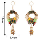Madhoor Peacock Shubh Labh Sticker Green Pink 6 x 3 Inches Set of 2