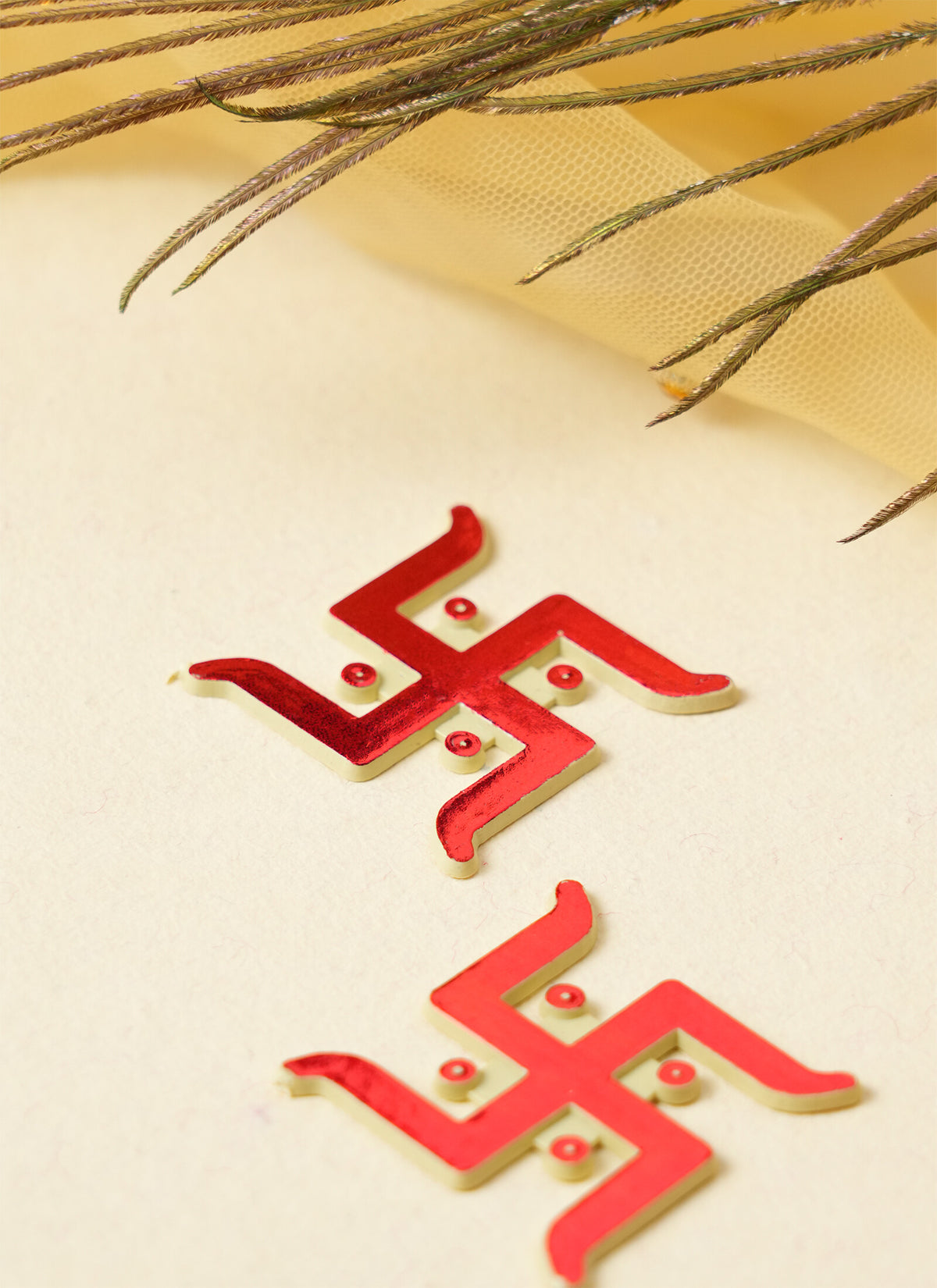 Madhoor Swastik Sticker Red 1 Pair