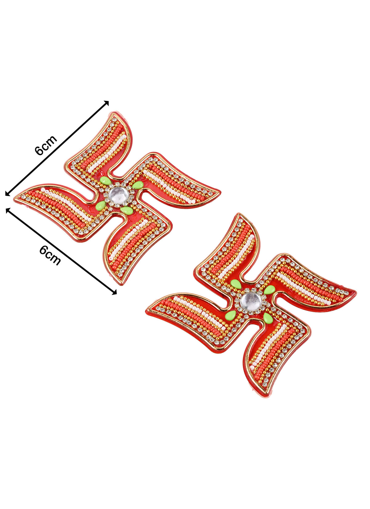 Madhoor Crystal Swastik Sticker Red 3 Inches 1 Piece