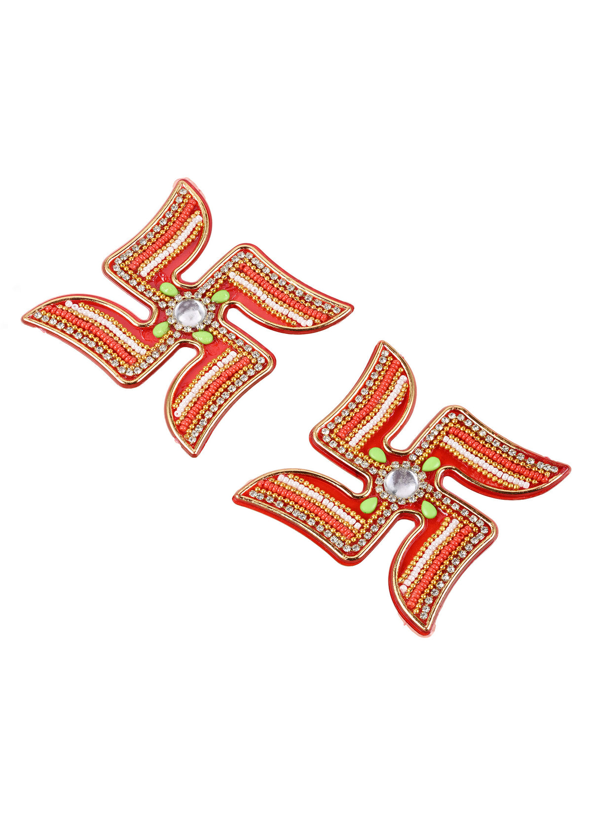 Madhoor Crystal Swastik Sticker Red 3 Inches 1 Piece