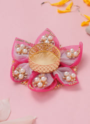 Madhoor Gota Tealight Holder Pink 4 Inches