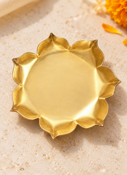 Madhoor Lotus Tealight Holder Gold-Tone 2.5 x 2.5 Inches 1 Piece