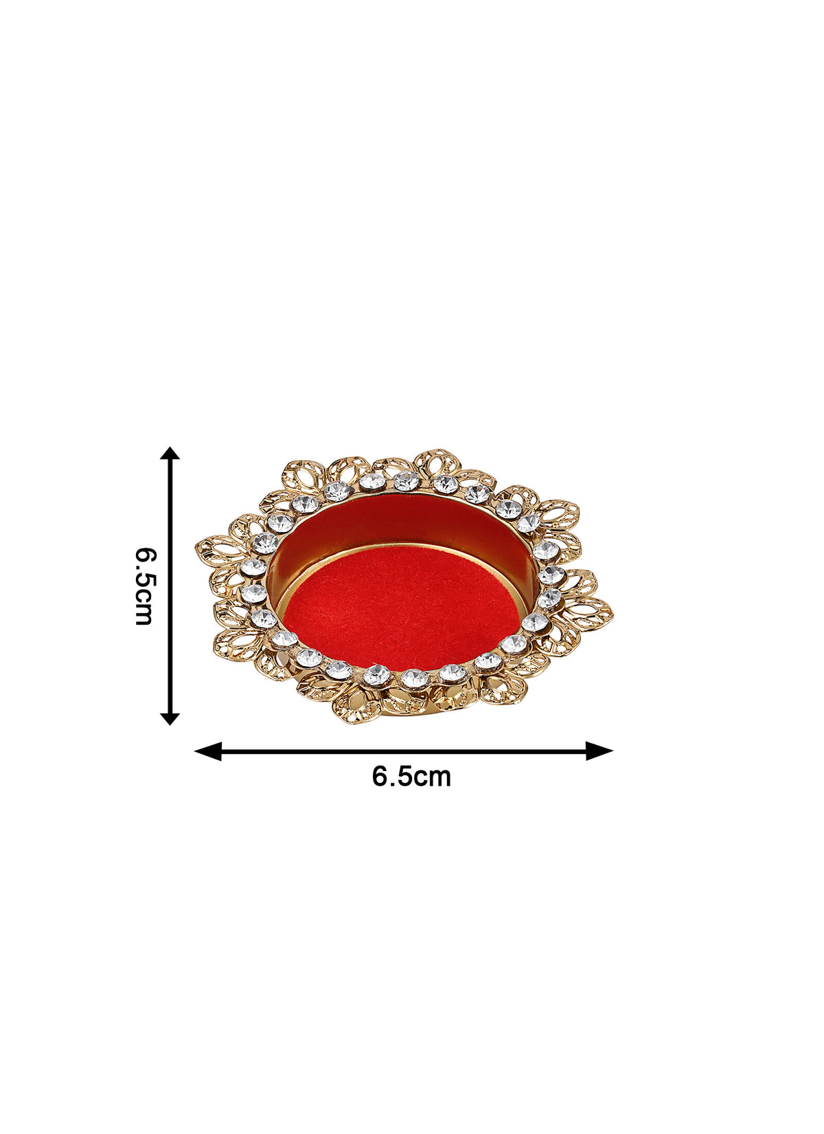 Madhoor Velvet Tealight Holder Gold-Tone 1 Piece