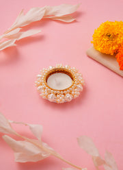Madhoor Pearl Tealight Holder Ivory 1 Piece