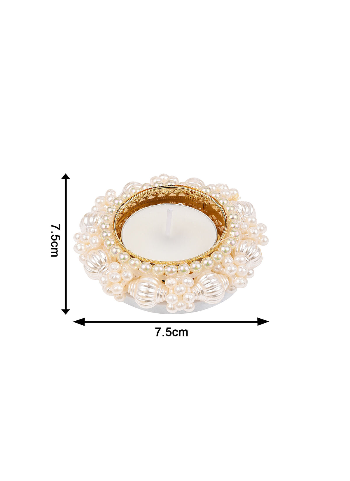 Madhoor Pearl Tealight Holder Ivory 1 Piece