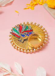 Madhoor Peacock Tealight Holder Multicolour 1 Piece