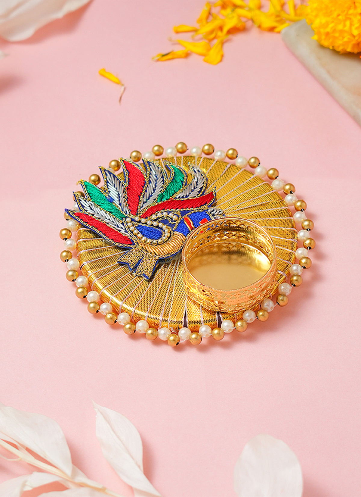 Madhoor Peacock Tealight Holder Multicolour 1 Piece