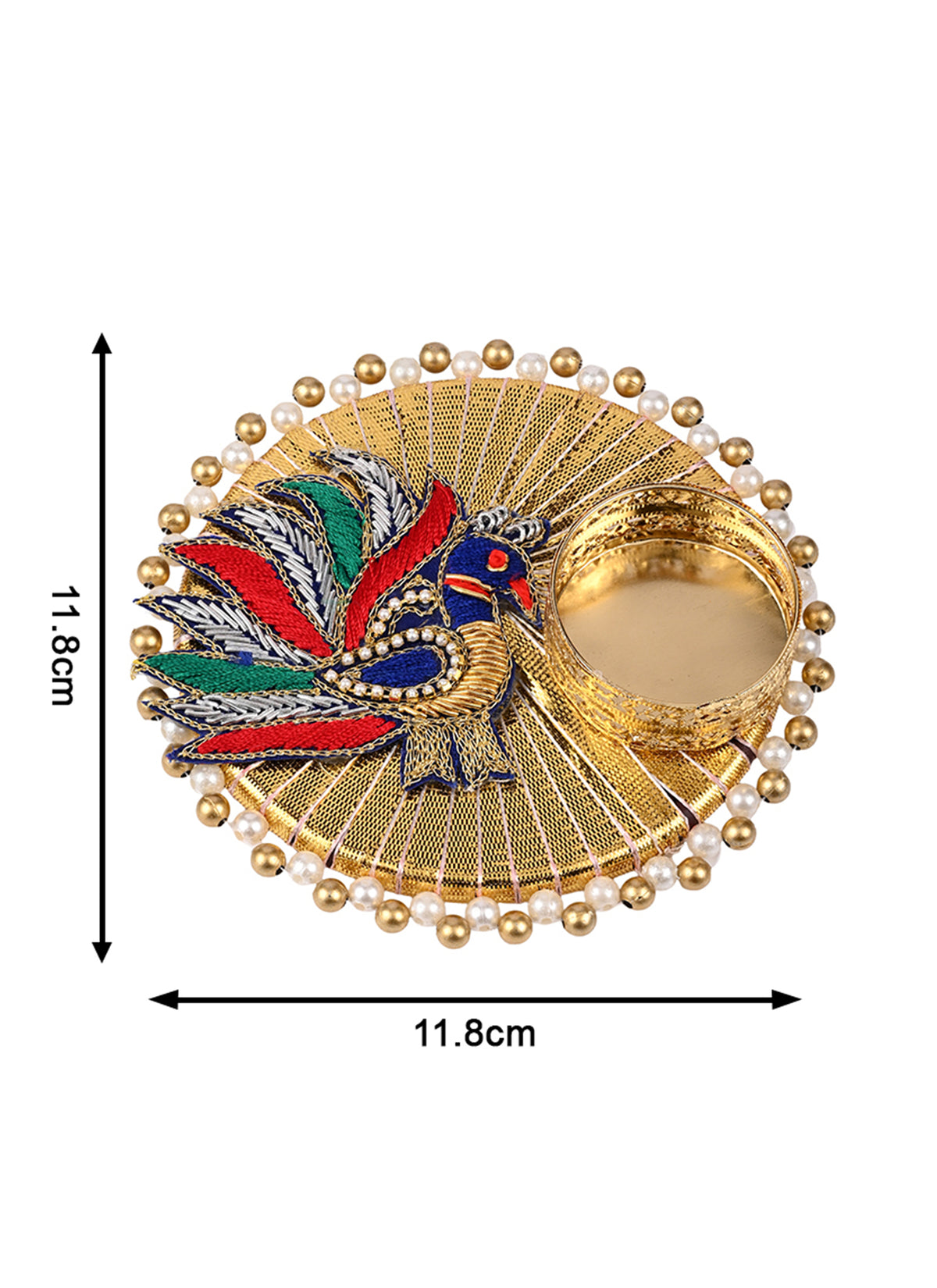Madhoor Peacock Tealight Holder Multicolour 1 Piece