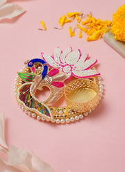Madhoor Peacock Lotus Tealight Holder Multicolour 1 Piece
