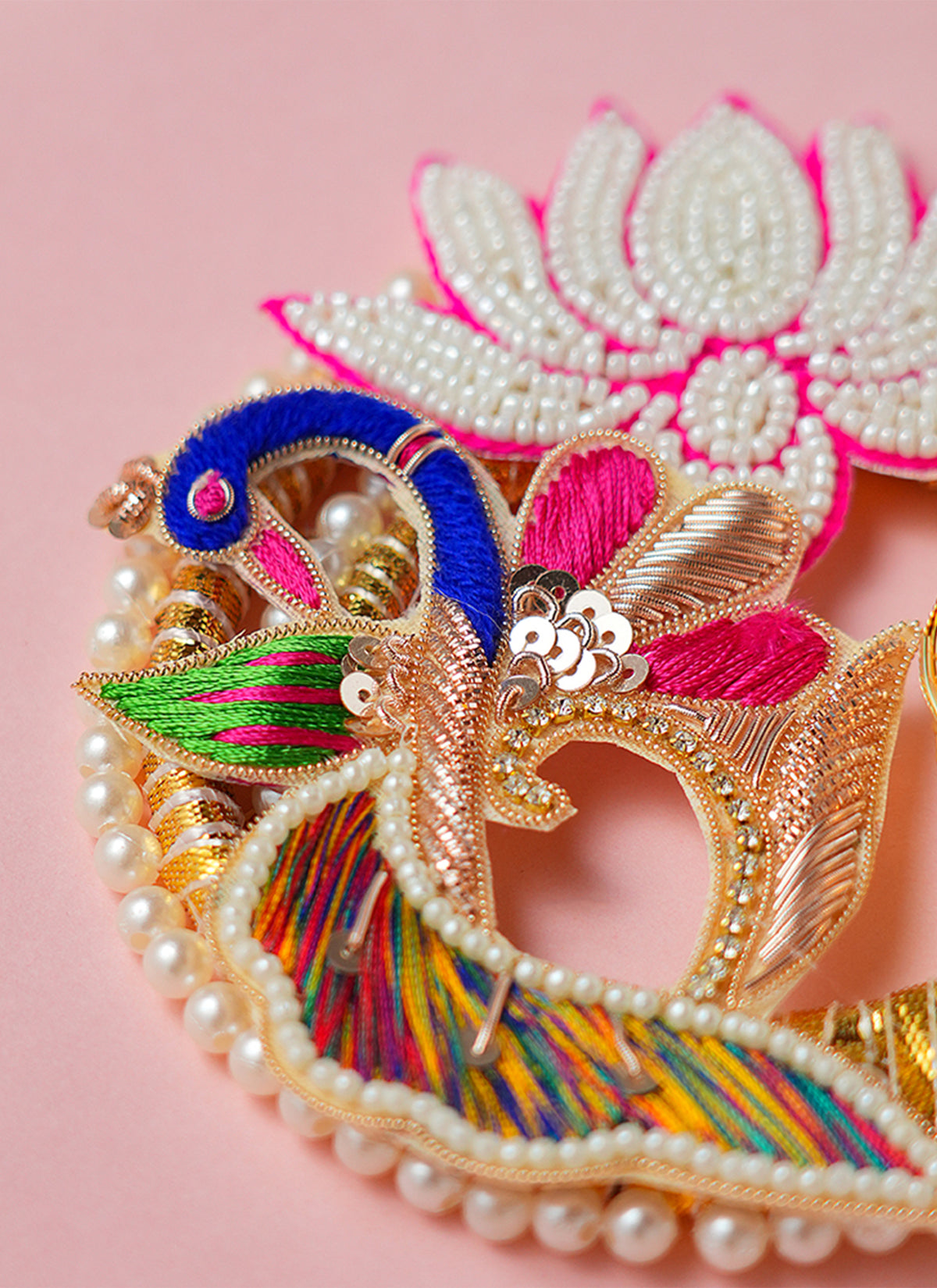 Madhoor Peacock Lotus Tealight Holder Multicolour 1 Piece