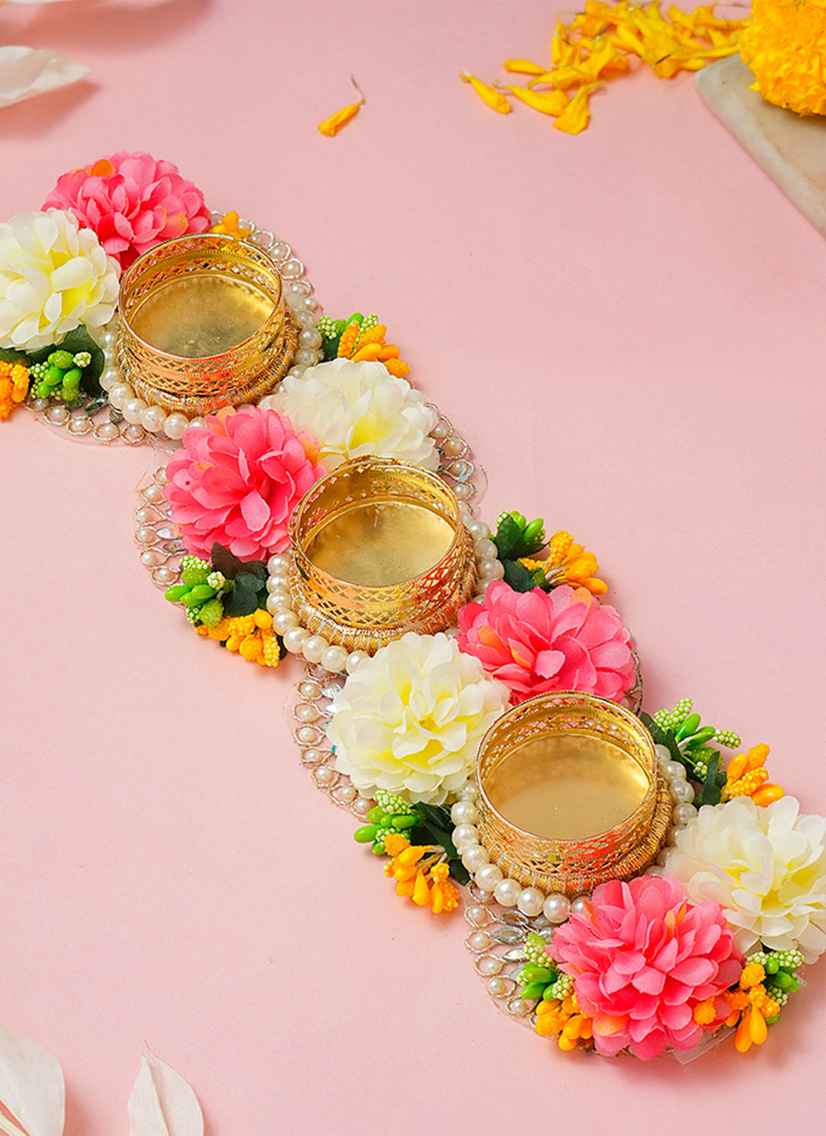 Madhoor Floral Tealight Holder Multicolour