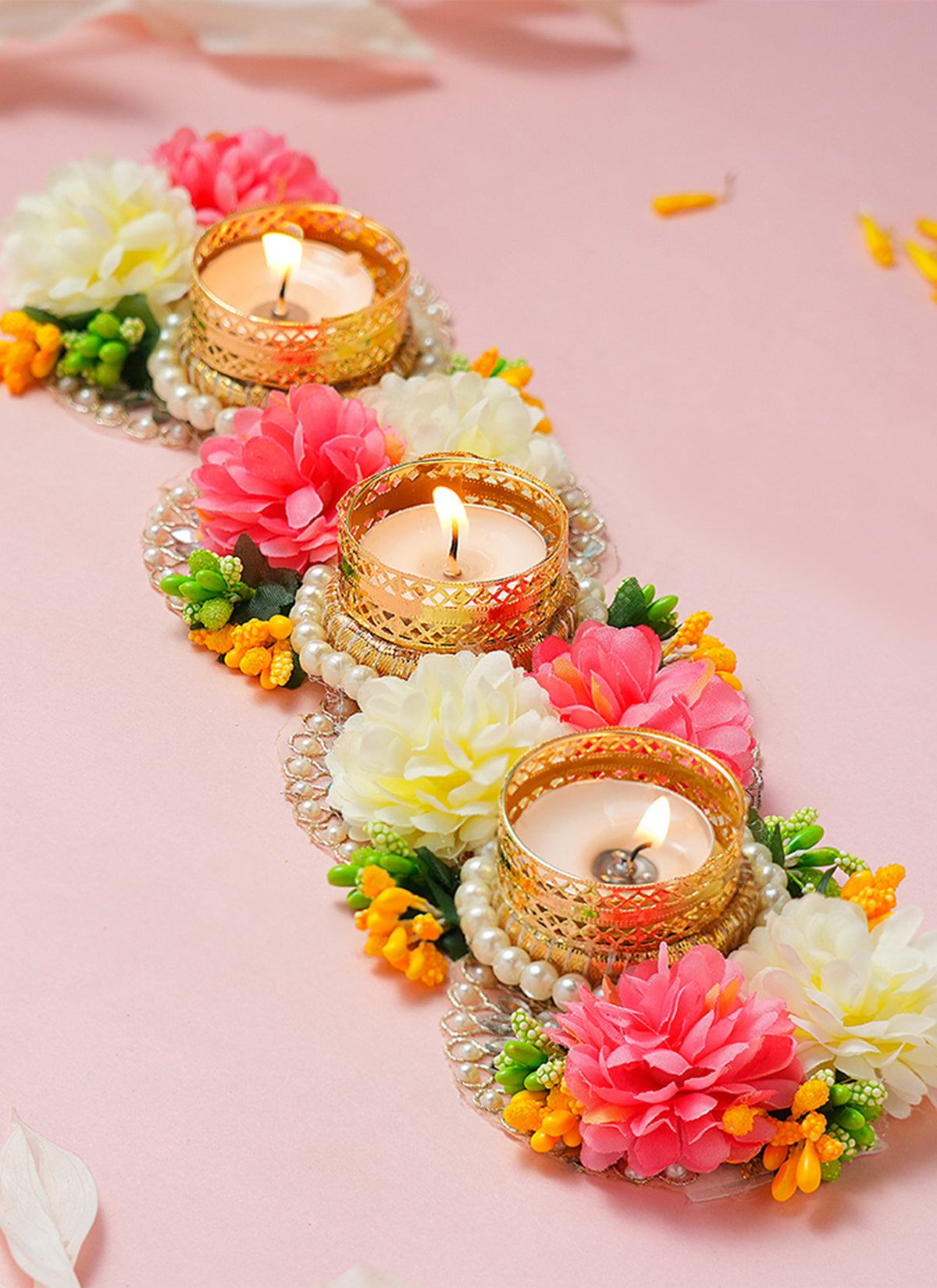Madhoor Floral Tealight Holder Multicolour