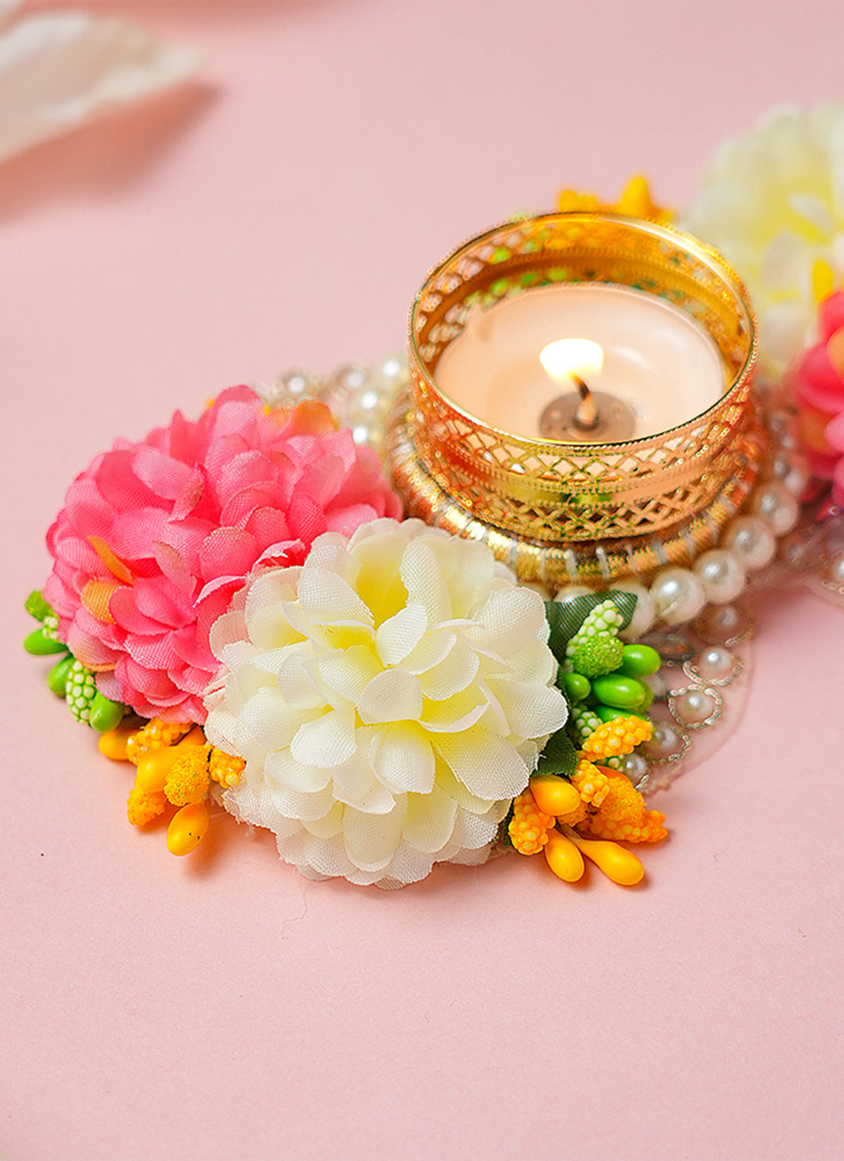 Madhoor Floral Tealight Holder Multicolour