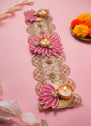 Madhoor Lotus Lace Tealight Holder Rani Pink 1 Piece