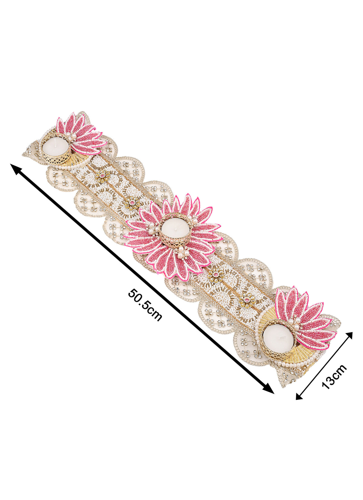 Madhoor Lotus Lace Tealight Holder Rani Pink 1 Piece