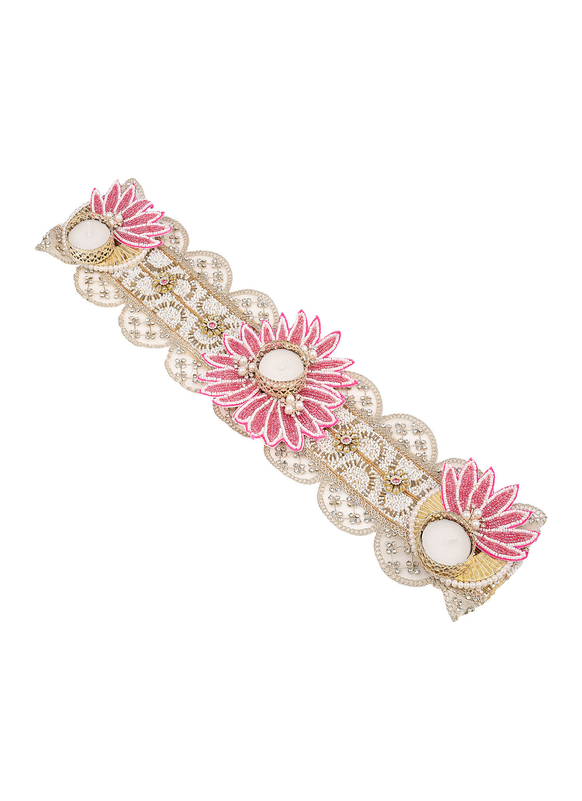 Madhoor Lotus Lace Tealight Holder Rani Pink 1 Piece