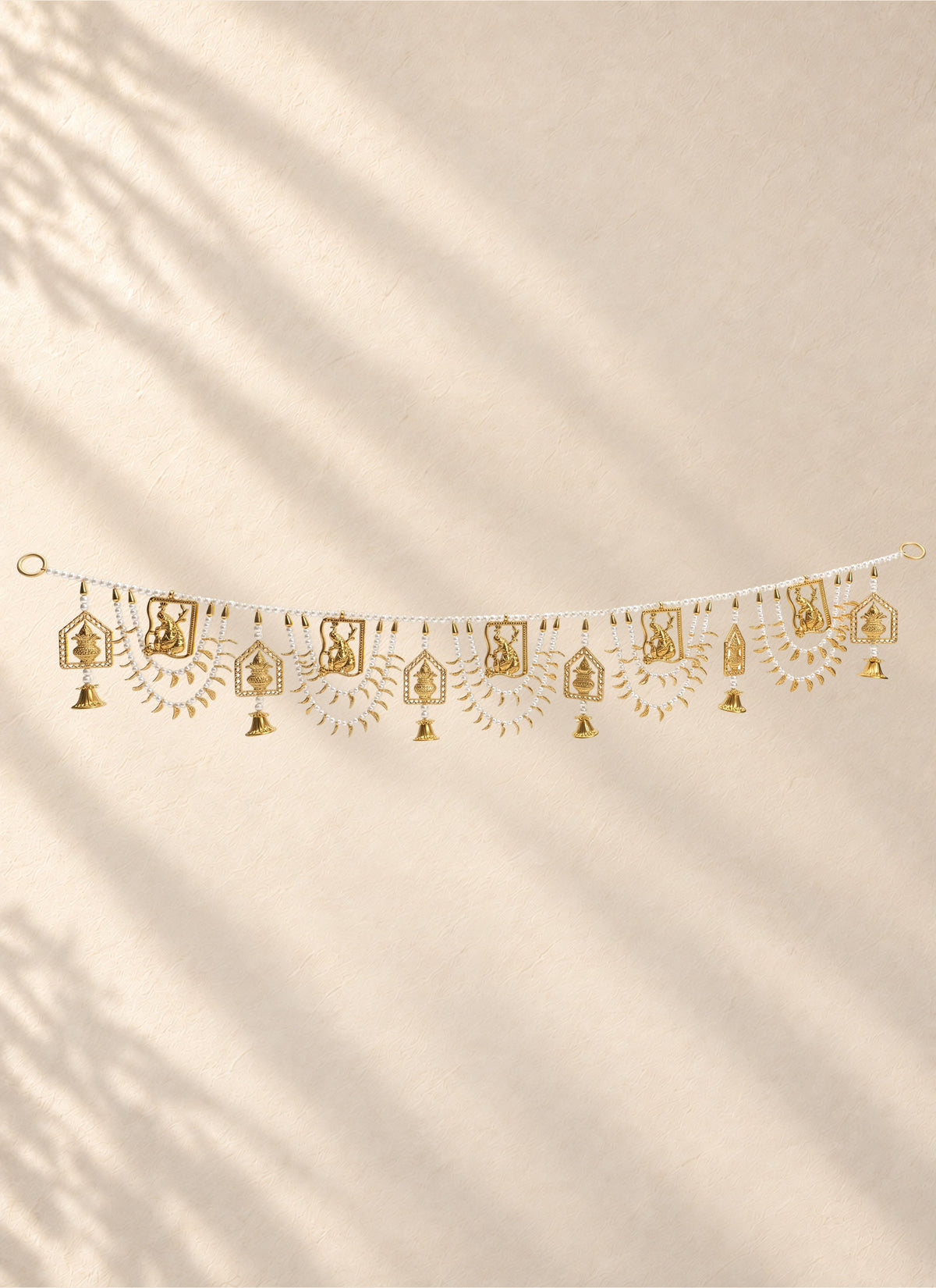 Madhoor Pearl Bell Toran Gold-Tone White 1 Piece