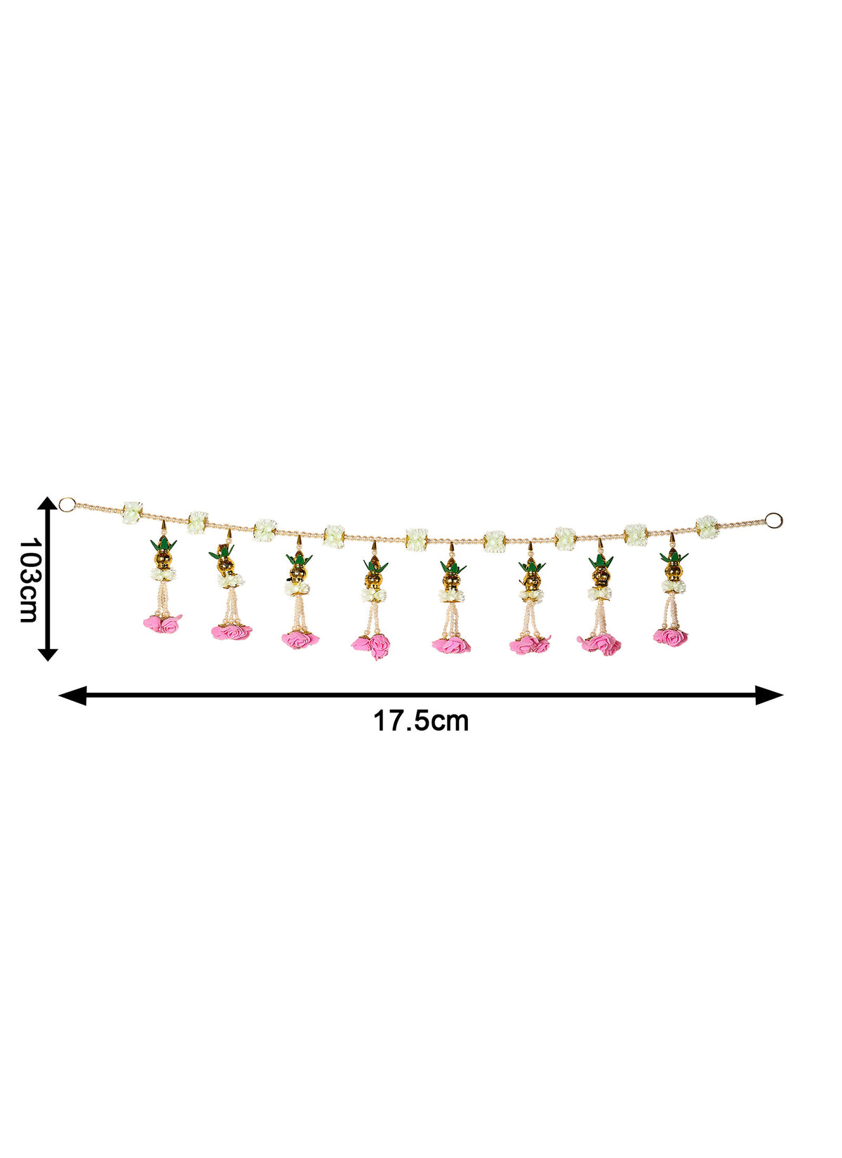 Madhoor Pearl Kalash Toran White Pink 1 Piece