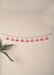 Madhoor Pearl Drop Toran White Pink 3 Feet