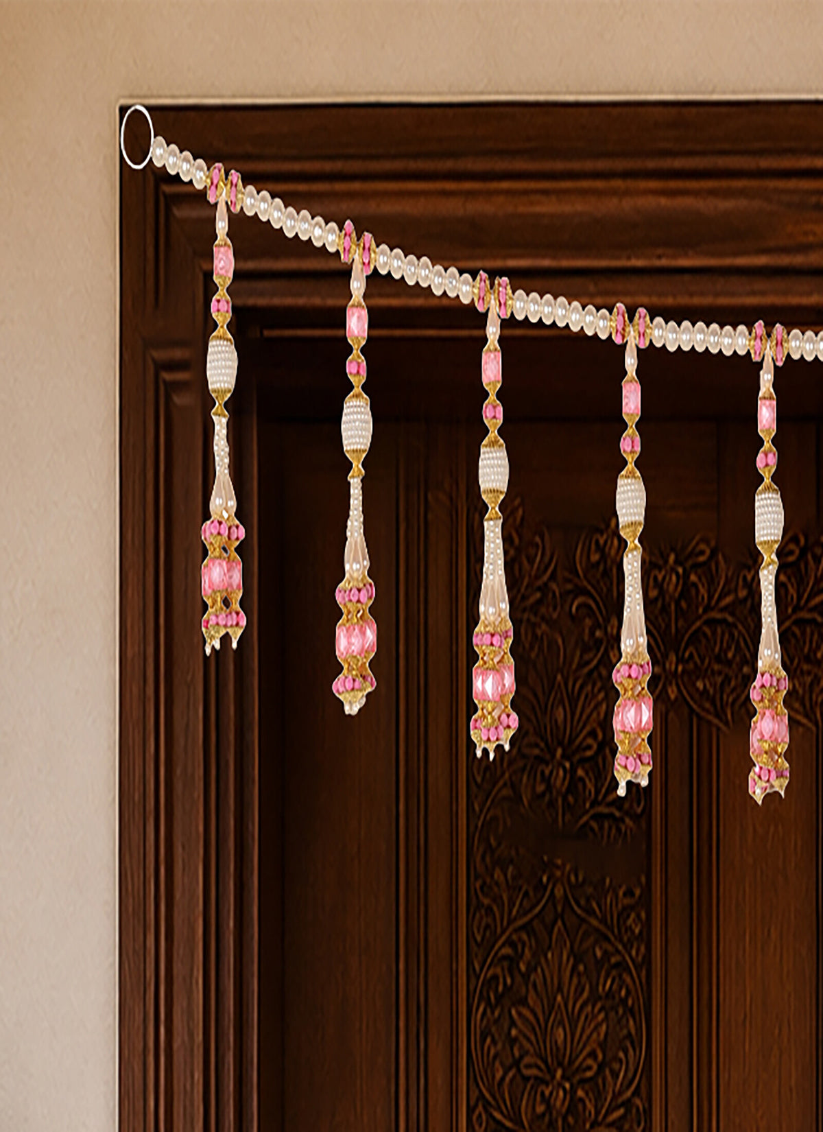 Madhoor Pearl Toran Pink 3 Feet