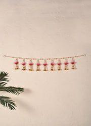 Madhoor Pearl Bell Toran Pink 1 Piece