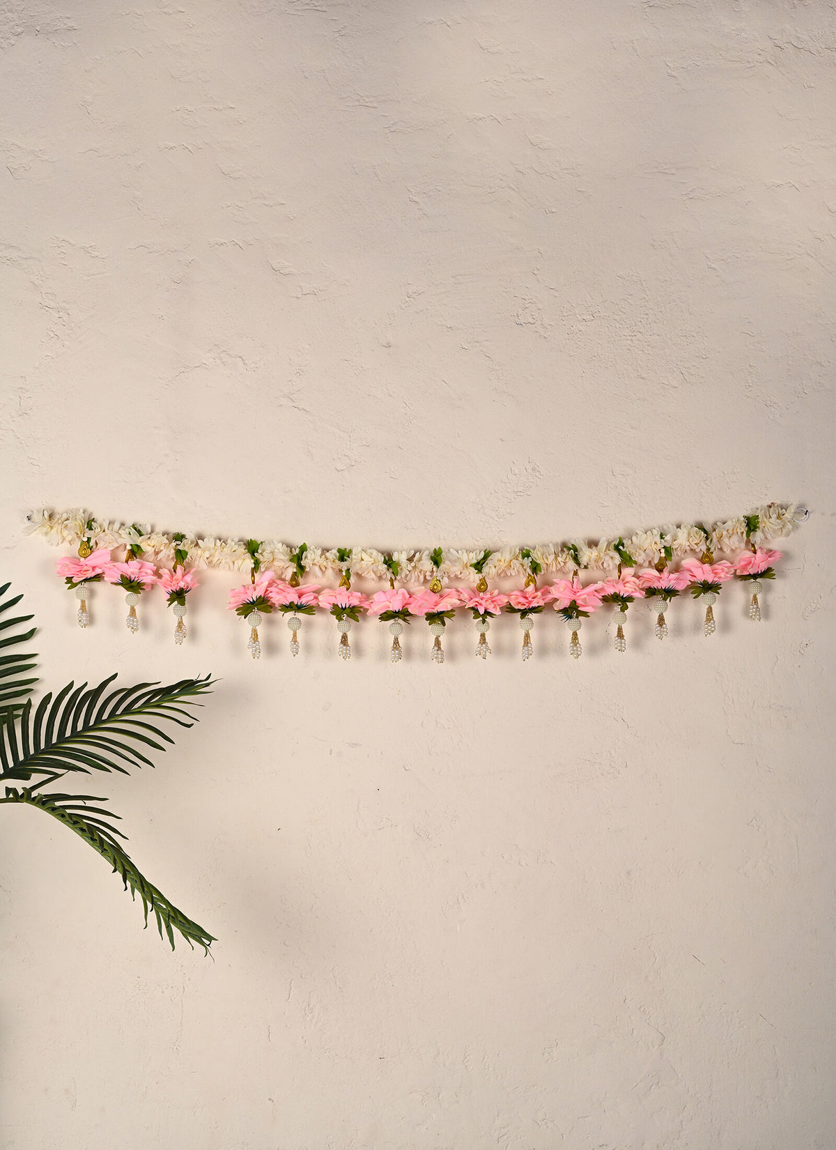 Madhoor Pearl Tassel Toran Baby Pink 3 Feet