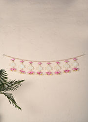 Madhoor Pearl Lotus Toran White Pink 3 Feet