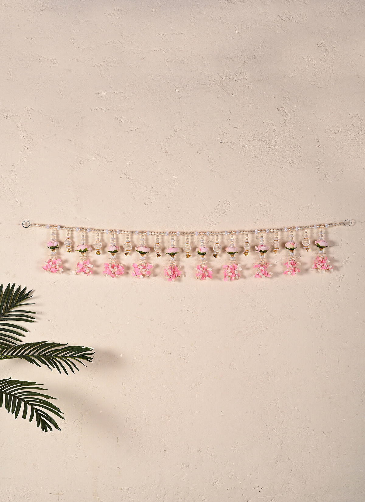 Madhoor Pearl Tassel Toran Peach Pink 1 Piece