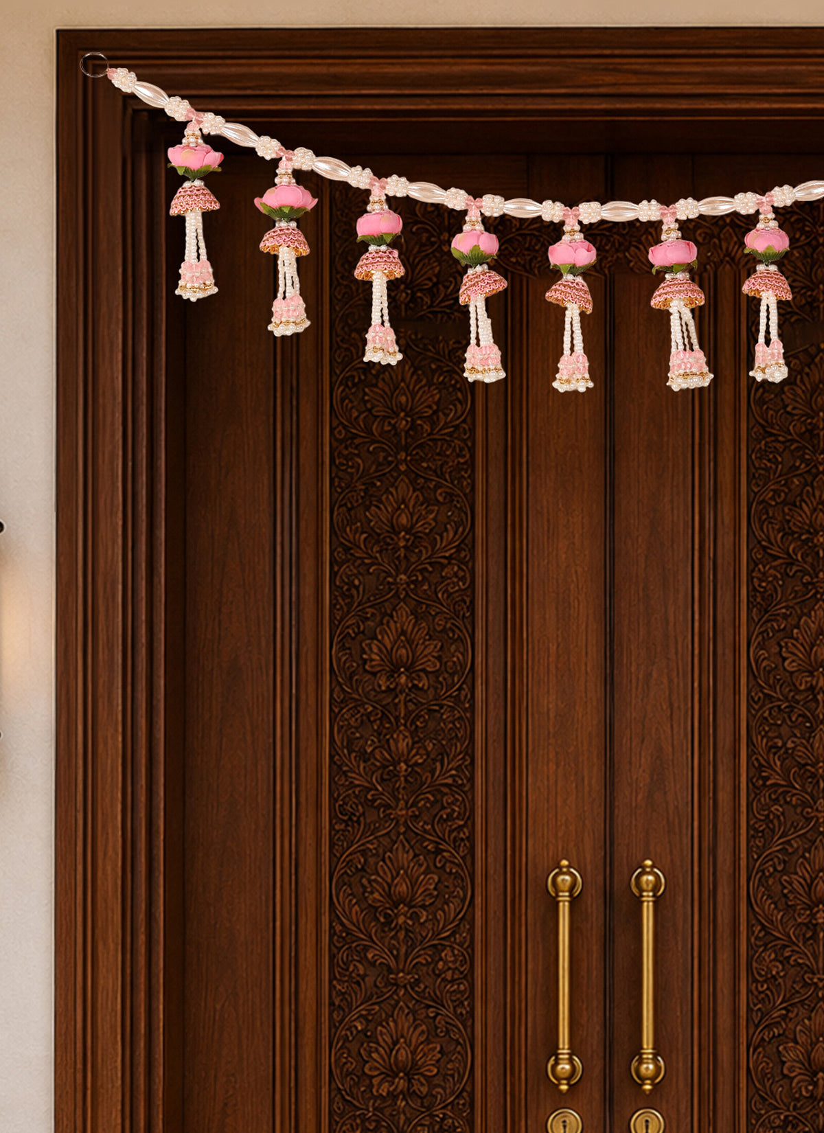 Madhoor Pearl Jhumka Toran Pink 1 Piece