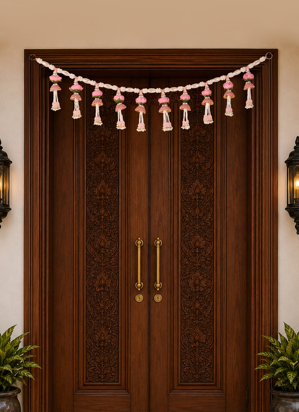 Madhoor Pearl Jhumka Toran Pink 1 Piece