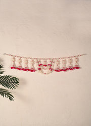 Madhoor Pearl Multilayer Toran Red White 1 Piece