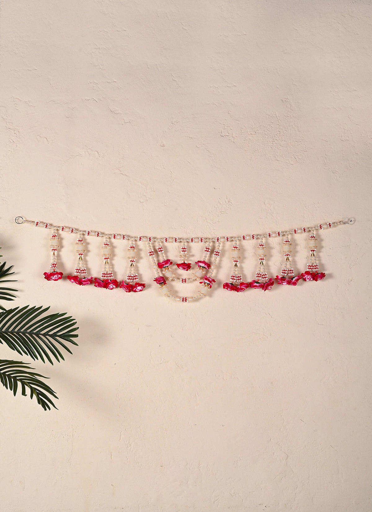 Madhoor Pearl Multilayer Toran Red White 1 Piece