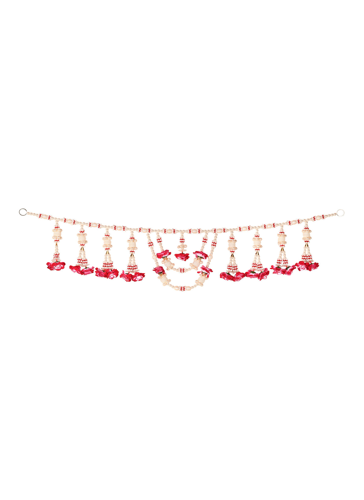 Madhoor Pearl Multilayer Toran Red White 1 Piece