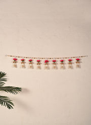 Madhoor Pearl Strand Toran Pink White 1 Piece