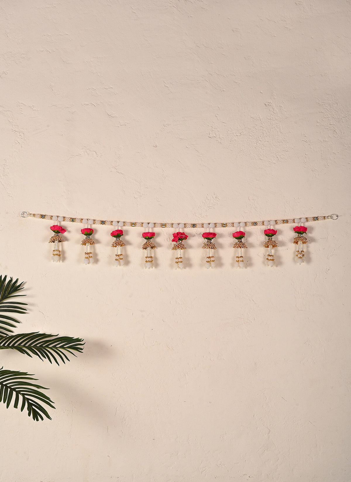 Madhoor Pearl Strand Toran Pink White 1 Piece