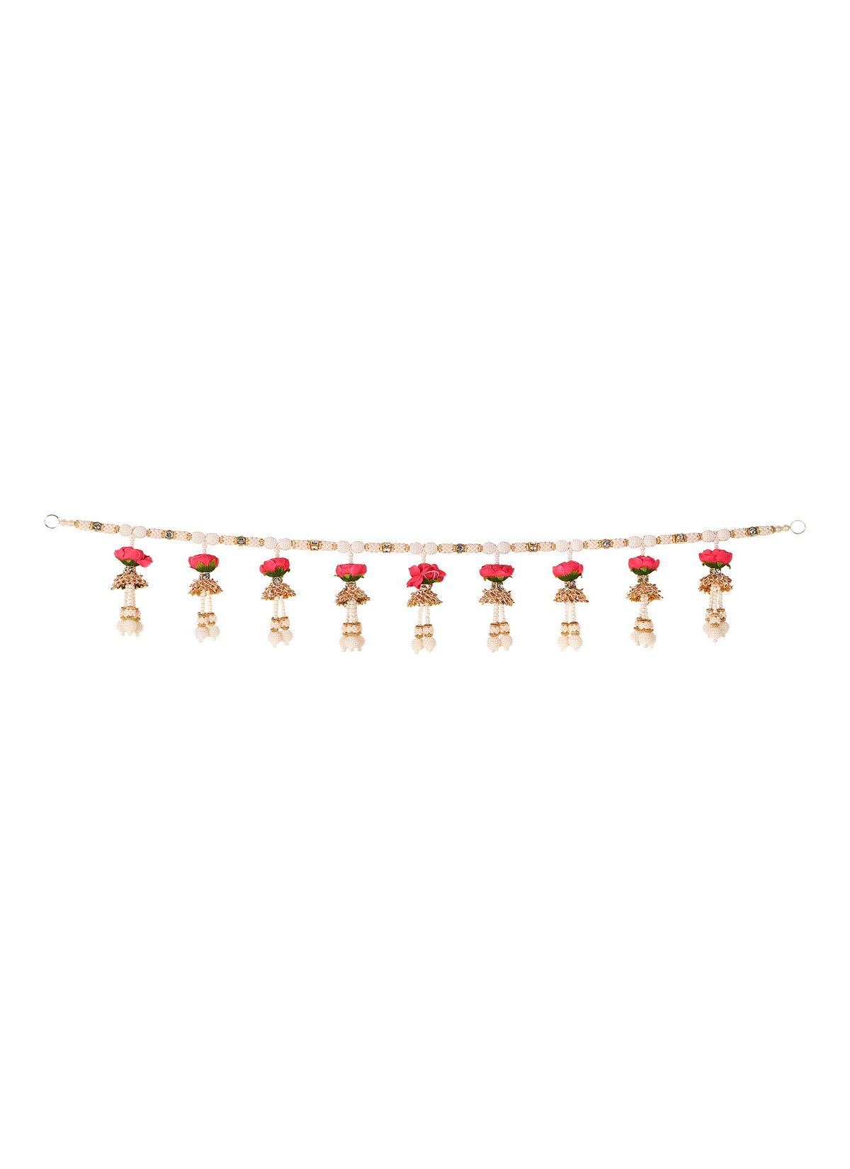 Madhoor Pearl Strand Toran Pink White 1 Piece