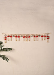 Madhoor Jhumka Floral Toran Maroon White 1 Piece