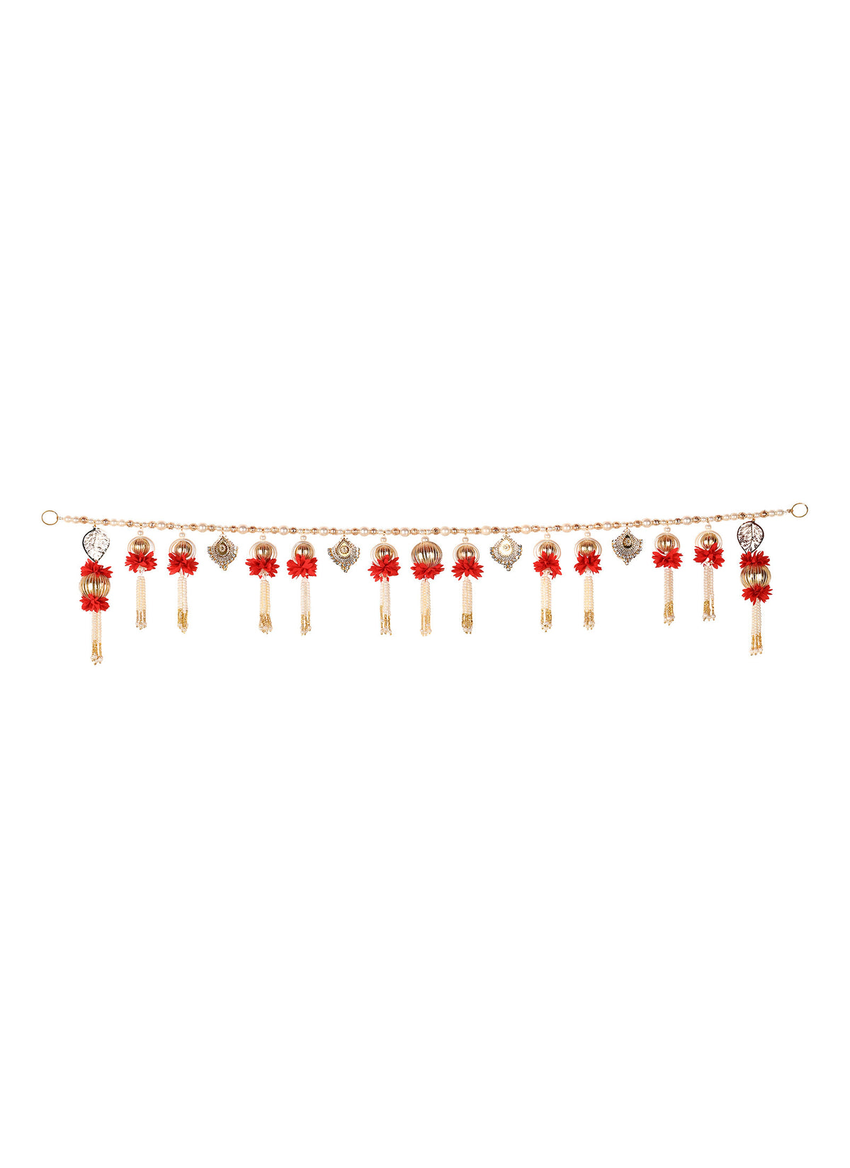 Madhoor Jhumka Floral Toran Maroon White 1 Piece