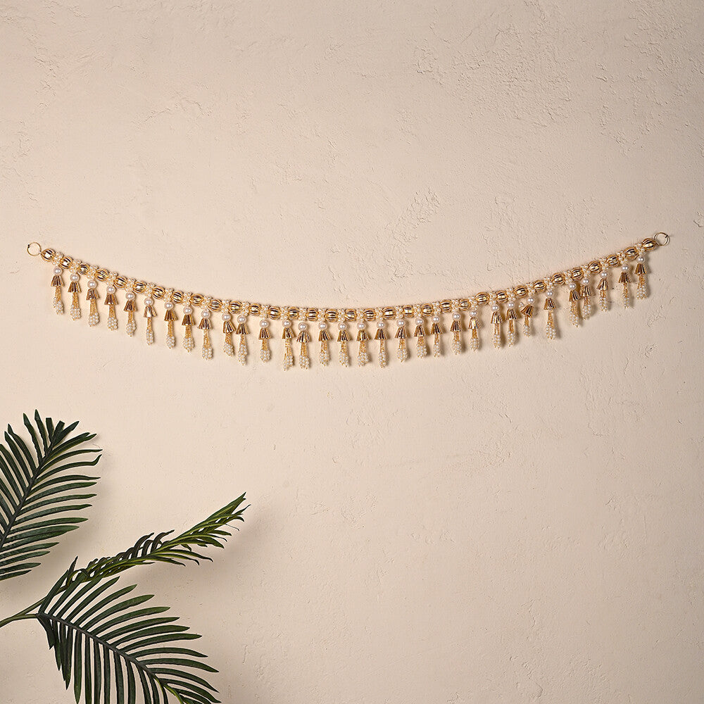 Madhoor Pearl Strand Toran Gold-Tone 3 Feet