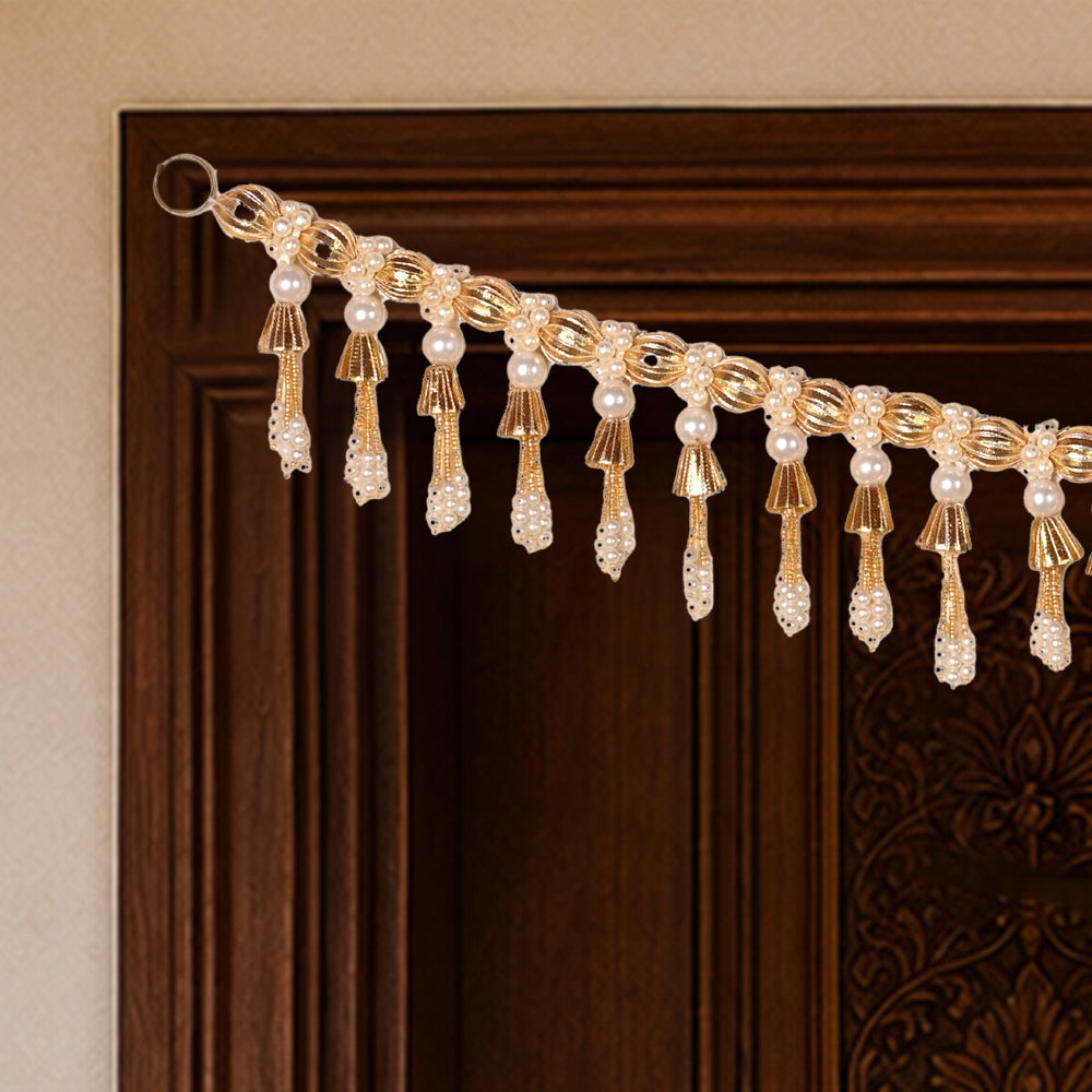 Madhoor Pearl Strand Toran Gold-Tone 3 Feet