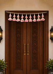 Madhoor Jasmine Tassel Toran White Pink 1 Piece