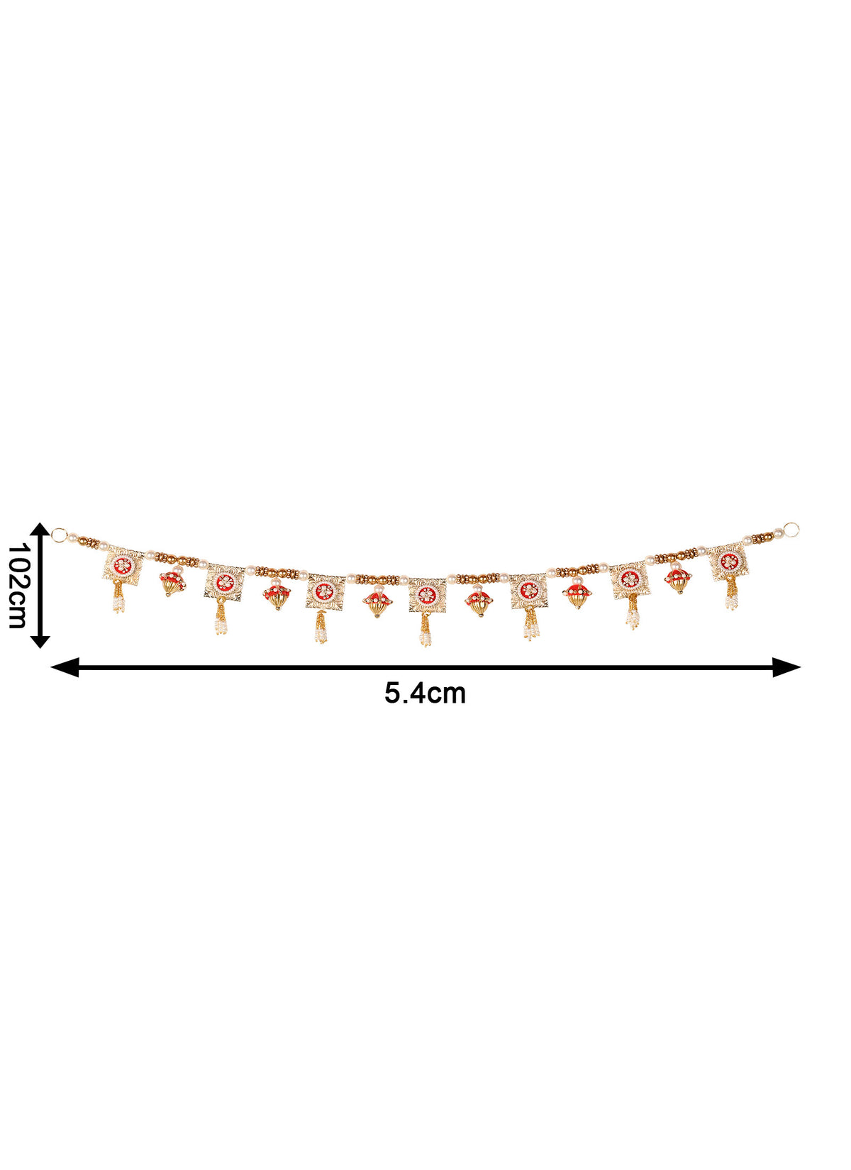 Madhoor Pearl Strand Toran Rani Pink Orange 1 Piece