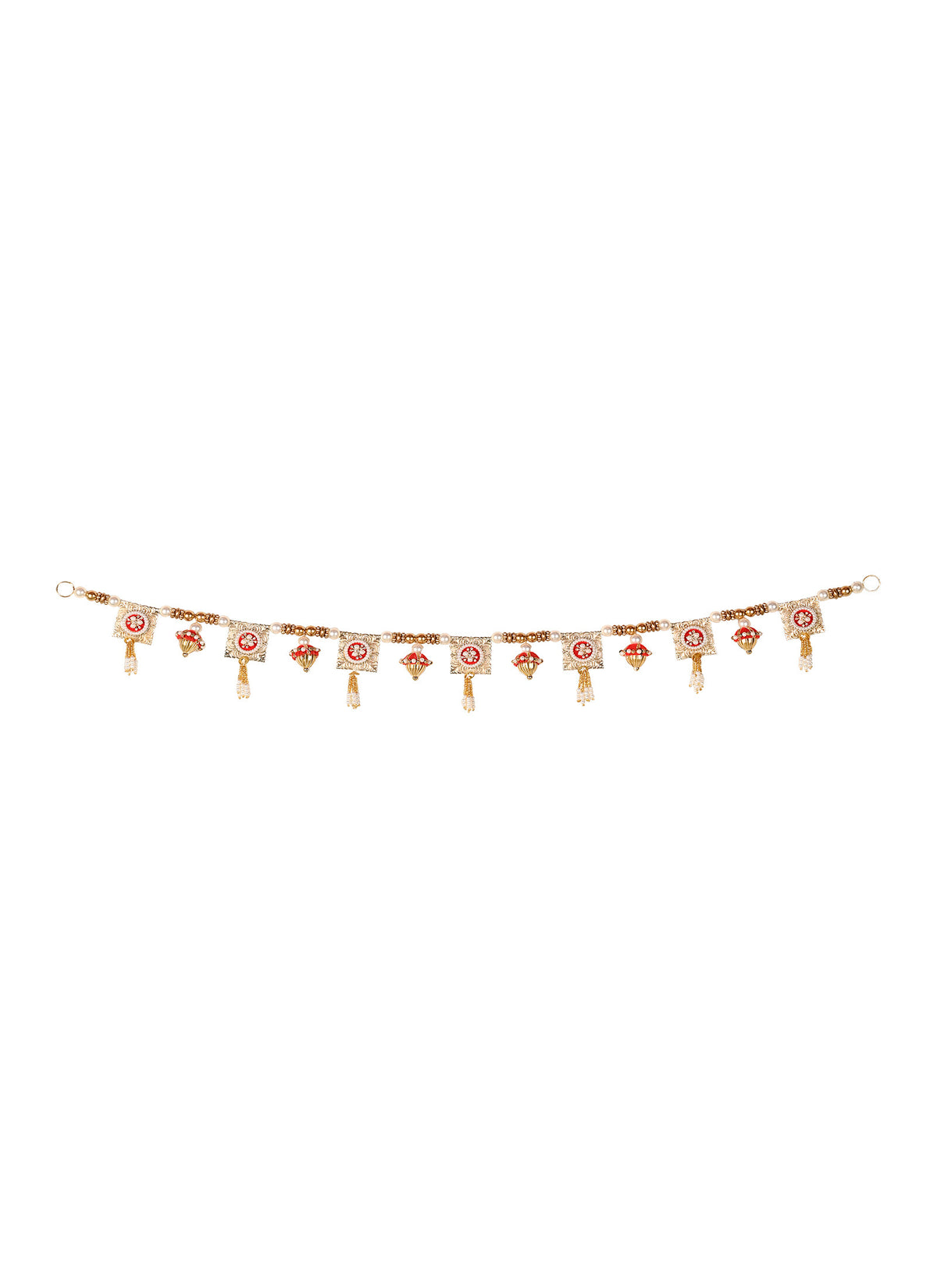 Madhoor Pearl Strand Toran Rani Pink Orange 1 Piece