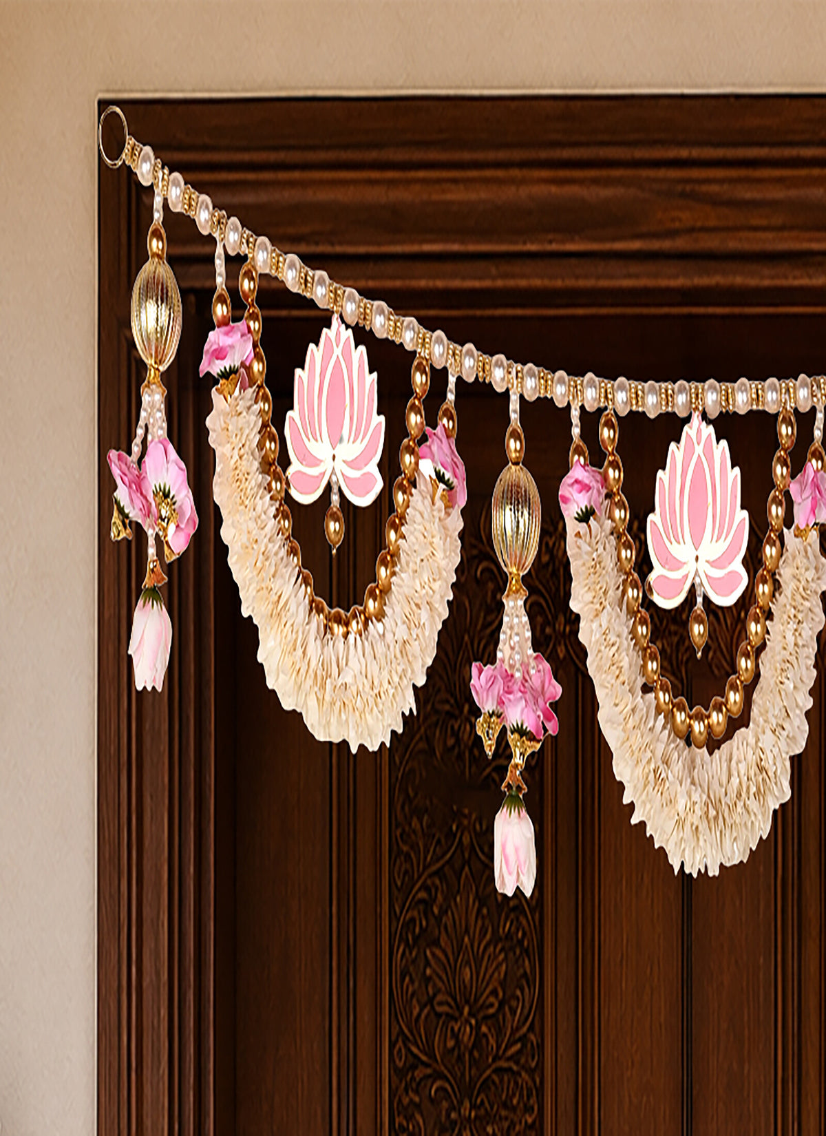 Madhoor Lotus Toran Baby Pink 3 Feet