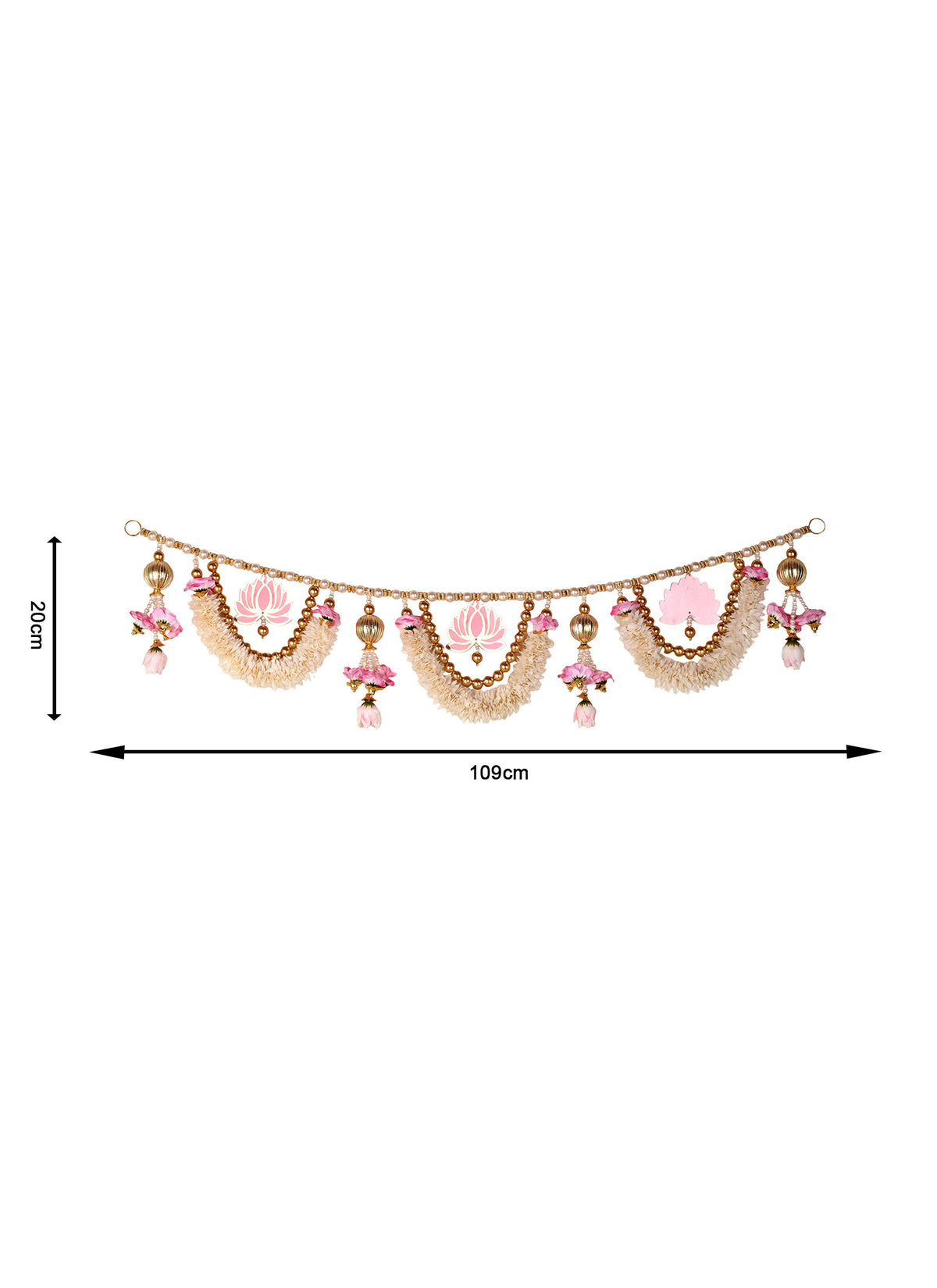 Madhoor Lotus Toran Baby Pink 3 Feet