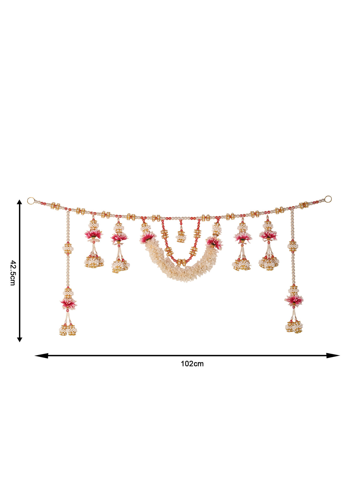 Madhoor Jasmine Toran White Pink 3 Feet